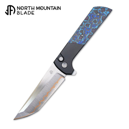 North Mountain Blade Chop Forged Copper - 3.5" SLD-Magic Steel Forged Copper Blade, Aluminium Blue Galaxy Carbon Fibre Handle