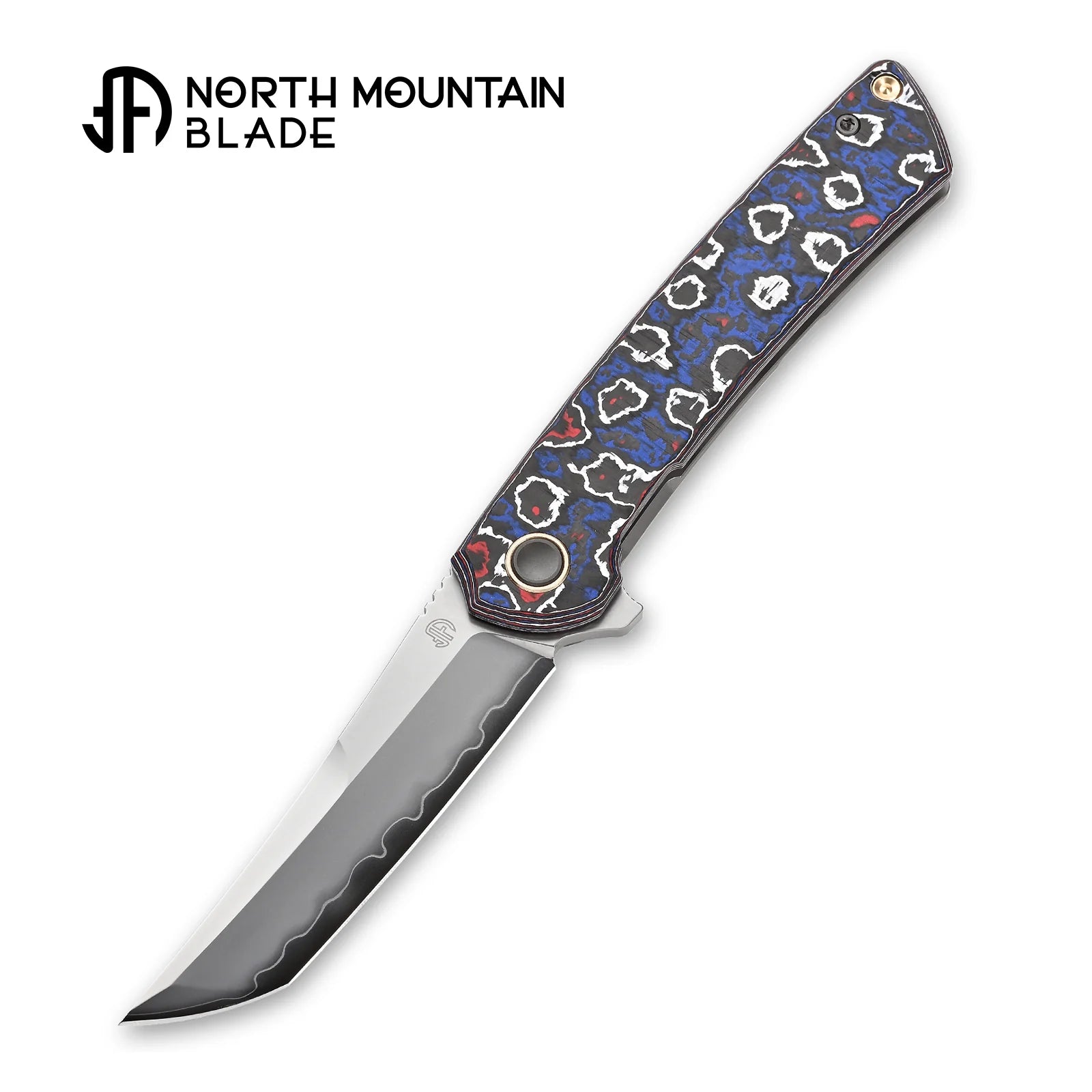 North Mountain Blade Zero - 3.5" SLD-Magic Tanto, Blue & Red Carbon Fibre and Titanium