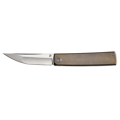 North Mountain Blade Kaiken Bronze - 3.5" M390 Tanto Blade, Titanium Handle
