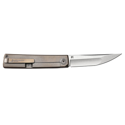 North Mountain Blade Kaiken Bronze - 3.5" M390 Tanto Blade, Titanium Handle