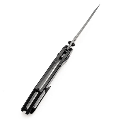 Kansept Apollo - 3.11" CPM-S35VN Mirror DLC Blade, Blackwash Titanium with Timascus Handle. K2107V5