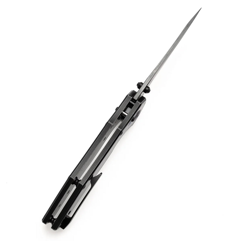 Kansept Apollo - 3.11" CPM-S35VN Mirror DLC Blade, Blackwash Titanium with Timascus Handle. K2107V5