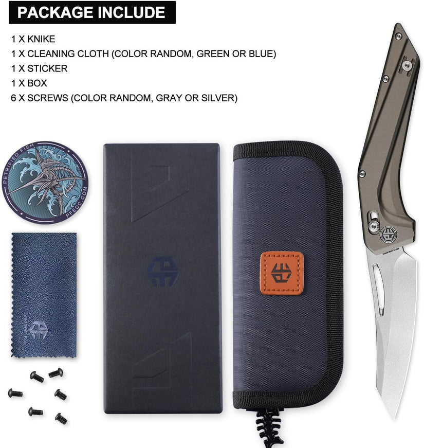 Petrified Fish Frigate - 3.82" CPM S35VN Stonewashed Blade, Bronze Grey Aluminium Handle