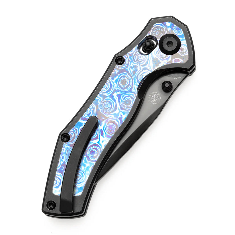 Kansept Apollo - 3.11" CPM-S35VN Mirror DLC Blade, Blackwash Titanium with Timascus Handle. K2107V5