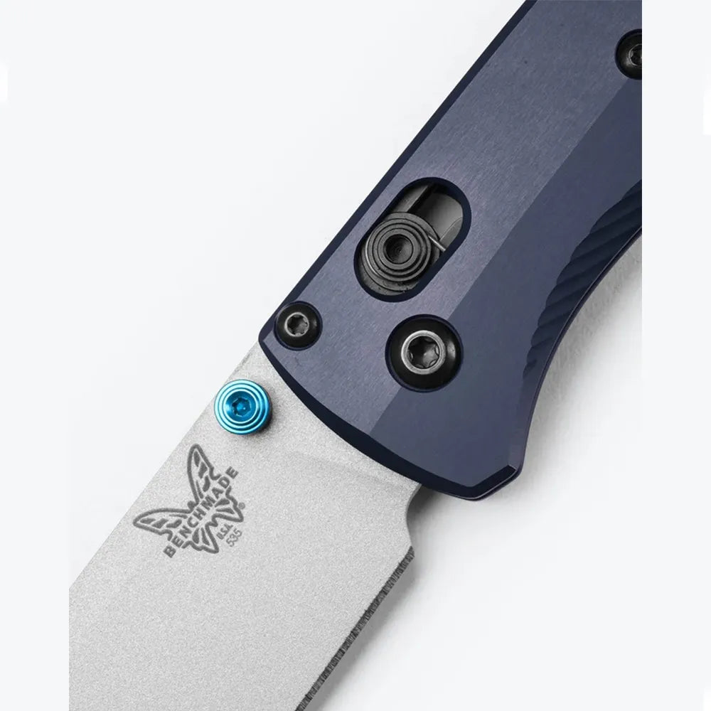 Benchmade Bugout 535SL-13 - S90V Crushed Silver Cerakote Blade, Crater Blue Aluminium Handles