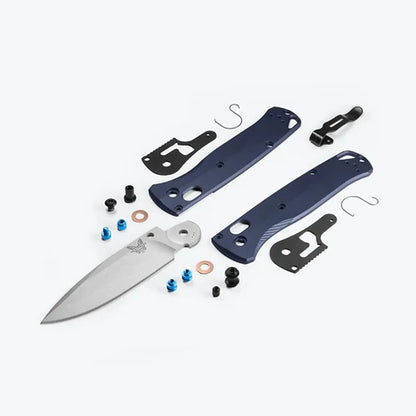 Benchmade Bugout 535SL-13 - S90V Crushed Silver Cerakote Blade, Crater Blue Aluminium Handles