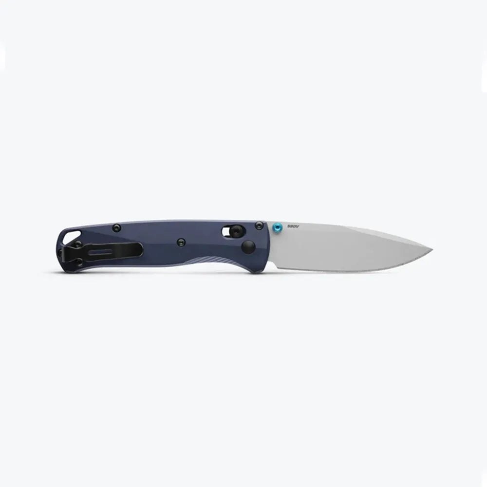 Benchmade Bugout 535SL-13 - S90V Crushed Silver Cerakote Blade, Crater Blue Aluminium Handles