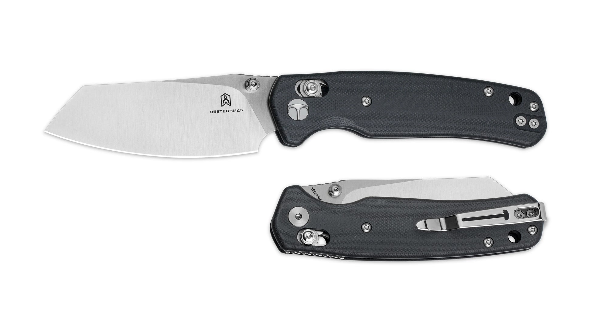 Bestechman Cicada's Wing BMK06K - 3.15" 10Cr15Mov Satin Blade, Black G10