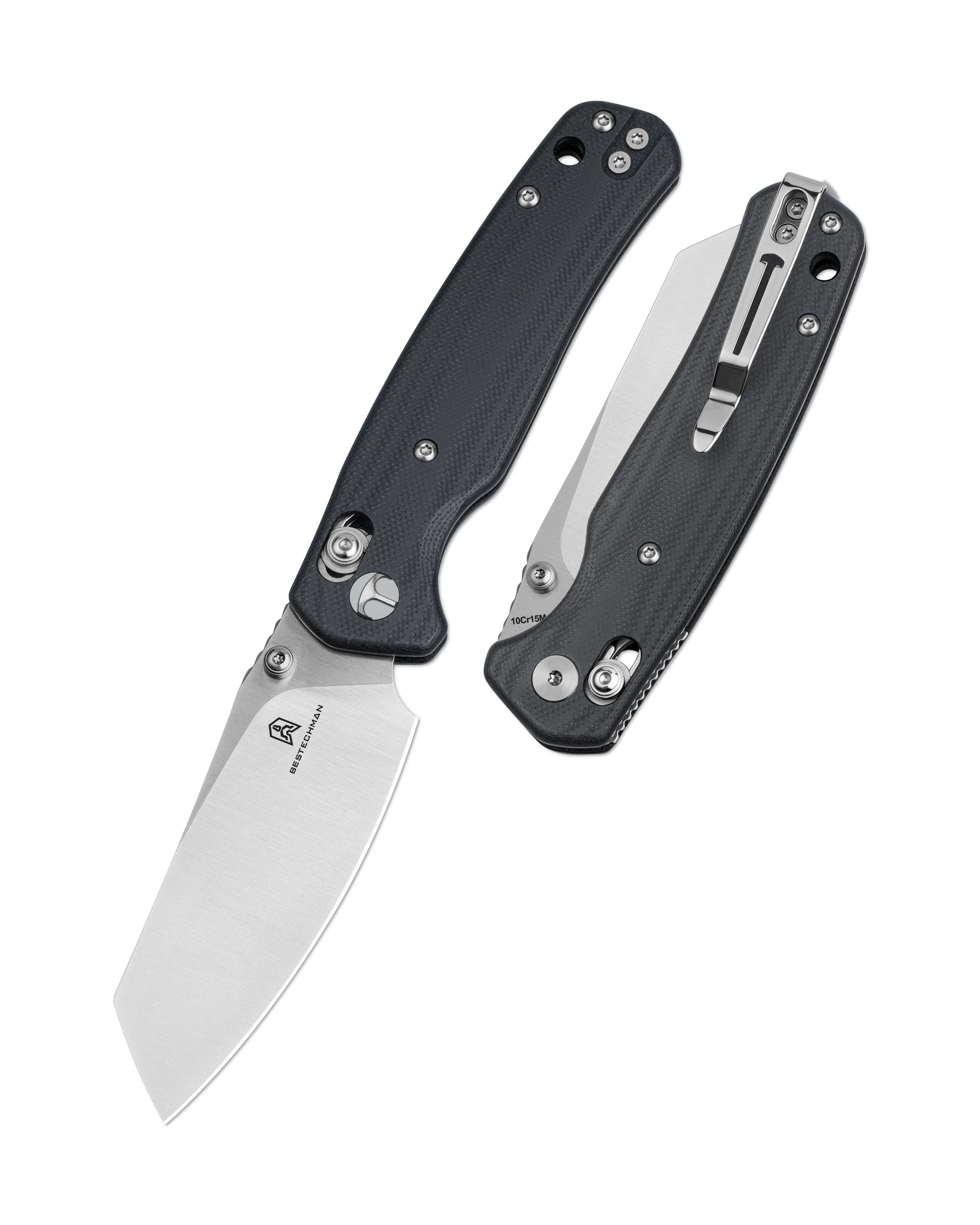 Bestechman Cicada's Wing BMK06K - 3.15" 10Cr15Mov Satin Blade, Black G10