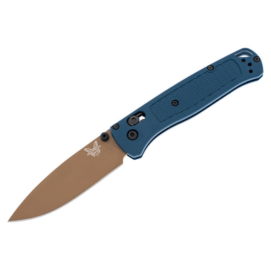 Benchmade Bugout 535FE-05 - S30V Flat Earth Cerakote Blade, Crater Blue Grivory Handles