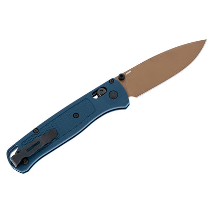 Benchmade Bugout 535FE-05 - S30V Flat Earth Cerakote Blade, Crater Blue Grivory Handles