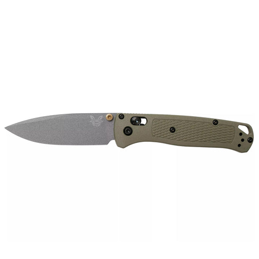 Benchmade Bugout 535GRY-1 - S30V Grey Cerakote Blade, Ranger Green Grivory Handles