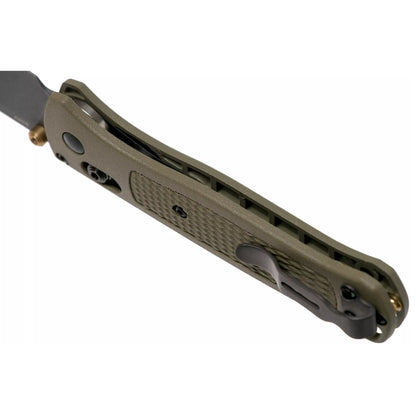 Benchmade Bugout 535GRY-1 - S30V Grey Cerakote Blade, Ranger Green Grivory Handles