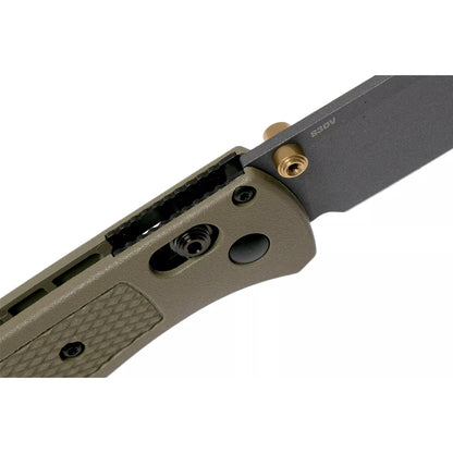 Benchmade Bugout 535GRY-1 - S30V Grey Cerakote Blade, Ranger Green Grivory Handles