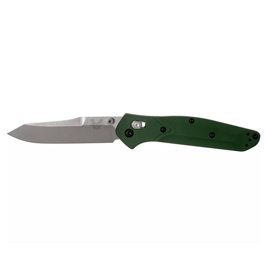 Benchmade 940 Osborne - S30V Satin Reverse Tanto Blade, Green Aluminium Handles