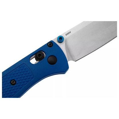 Benchmade Bugout 535 - S30V Satin Blade, Blue Grivory Handles