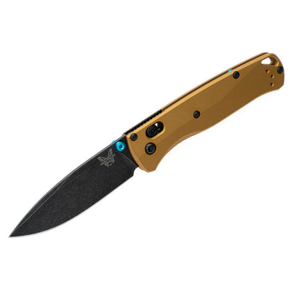 Benchmade Bugout 535BK-07 - M390 DLC Battlewash Blade, Burnt Brass Aluminium Handles