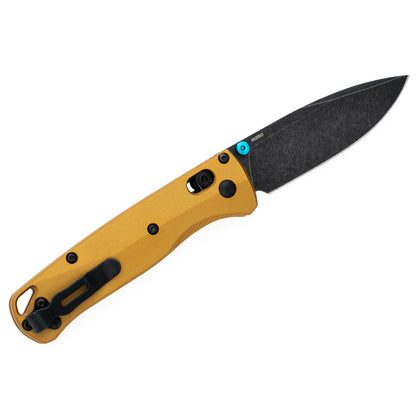 Benchmade Bugout 535BK-07 - M390 DLC Battlewash Blade, Burnt Brass Aluminium Handles