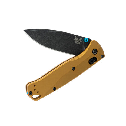 Benchmade Bugout 535BK-07 - M390 DLC Battlewash Blade, Burnt Brass Aluminium Handles