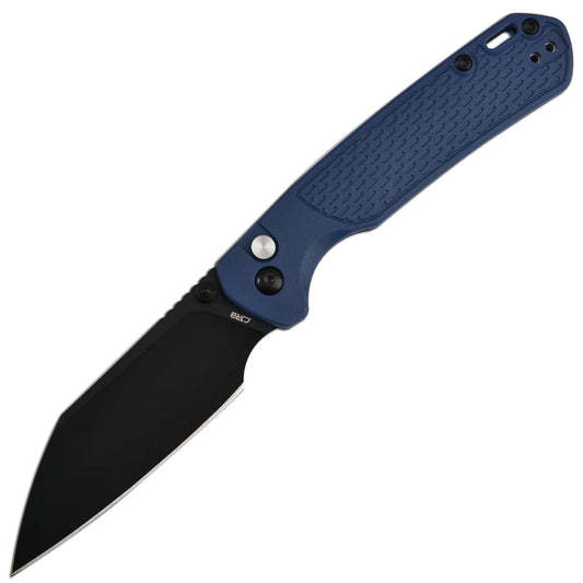 CJRB Pyrite Light - 3.34" AR-RPM9 Black PVD Wharncliffe Blade, Blue FRN Handles - J1945-BBU