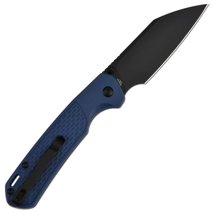 CJRB Pyrite Light - 3.34" AR-RPM9 Black PVD Wharncliffe Blade, Blue FRN Handles - J1945-BBU