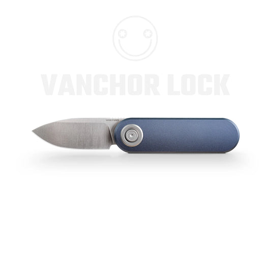 Vosteed Corgi V A3713 - 2.36" 14C28N Satin Blade, Dark Slate Blue Aluminium Handle
