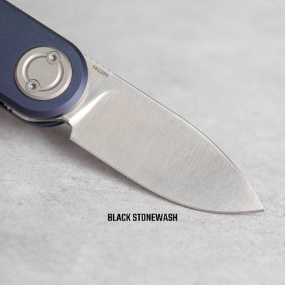 Vosteed Corgi V A3713 - 2.36" 14C28N Satin Blade, Dark Slate Blue Aluminium Handle
