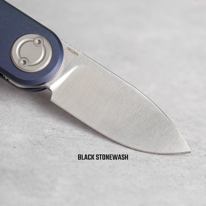 Vosteed Corgi V A3713 - 2.36" 14C28N Satin Blade, Dark Slate Blue Aluminium Handle