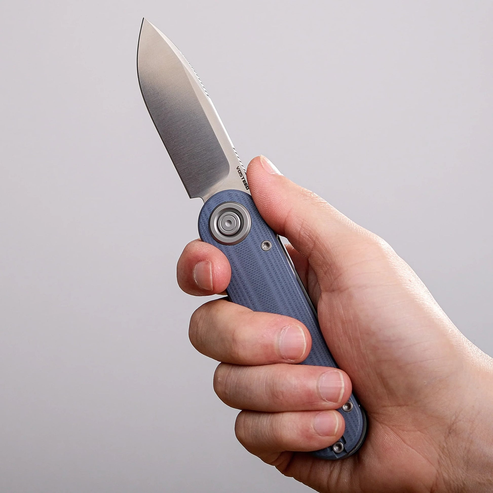Vosteed Corgi V 295 A3711 - 2.95" N690 Satin Blade, Blue G10 Handle