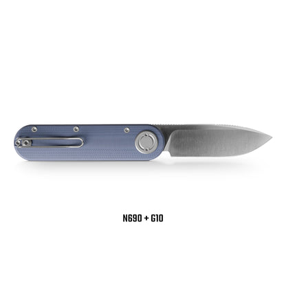 Vosteed Corgi V 295 A3711 - 2.95" N690 Satin Blade, Blue G10 Handle
