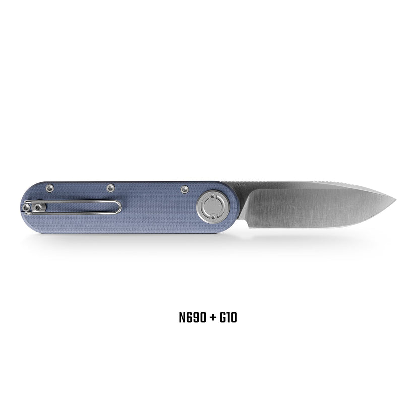 Vosteed Corgi V 295 A3711 - 2.95" N690 Satin Blade, Blue G10 Handle