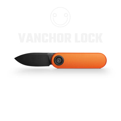 Vosteed Corgi V A3705 - 2.36" 14C28N Black Stonewash Blade, Orange Aluminium Handle