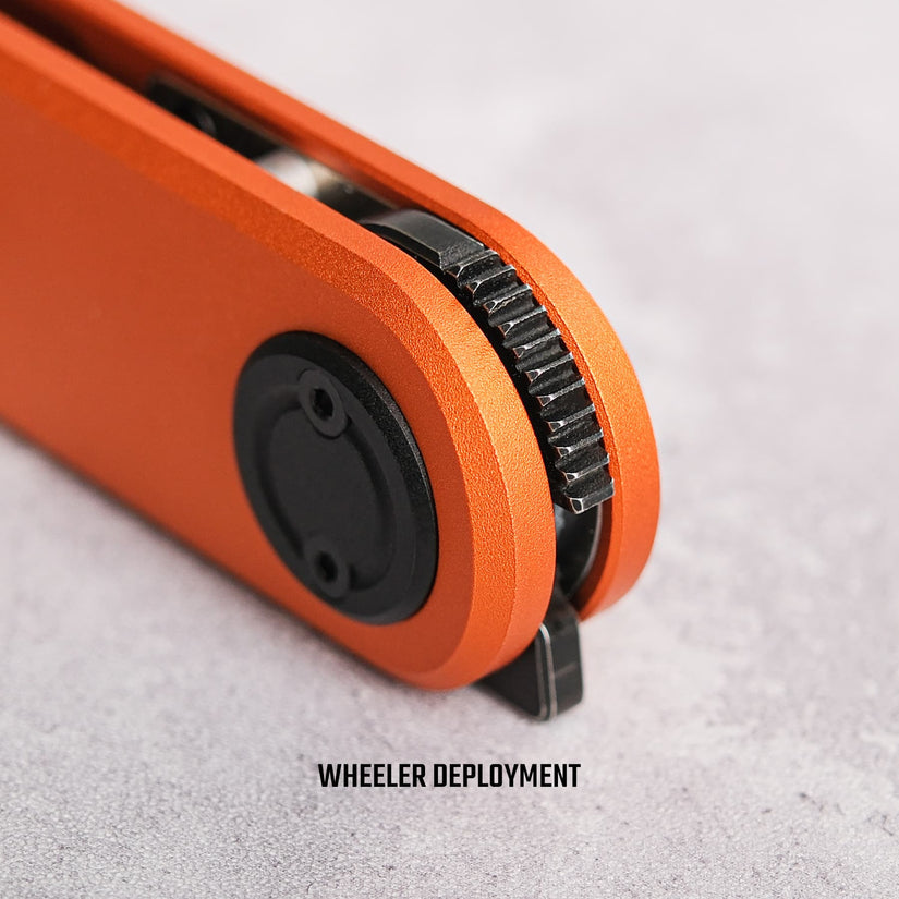 Vosteed Corgi V A3705 - 2.36" 14C28N Black Stonewash Blade, Orange Aluminium Handle