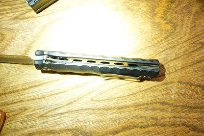 North Mountain Blade Kick Stop Chop Plus - 4" SLD-Magic Steel San Mai Tanto Blade, Black G10 Handle