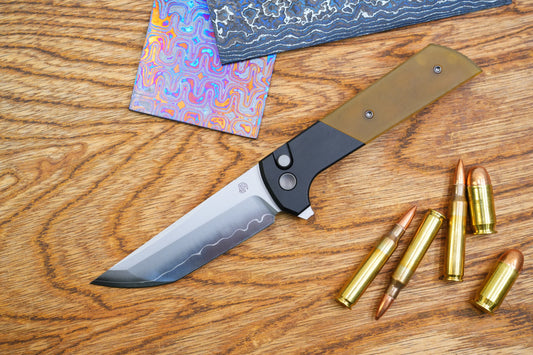 North Mountain Blade Chop 2 - 3.4" SLD-Magic Steel San Mai Tanto Blade, Aluminium/PEI Handle