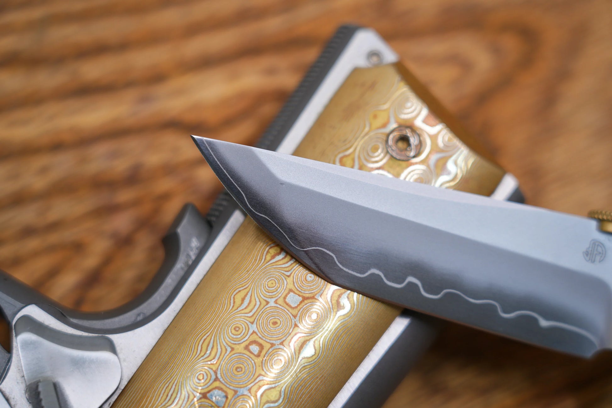 North Mountain Blade Chop 2 G10 Thumb Disk - 3.4" SLD-Magic Steel San Mai Tanto Blade, Jade G10 Handle