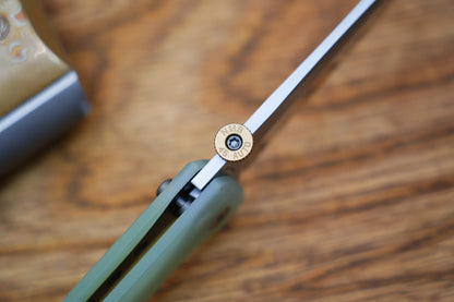 North Mountain Blade Chop 2 G10 Thumb Disk - 3.4" SLD-Magic Steel San Mai Tanto Blade, Jade G10 Handle