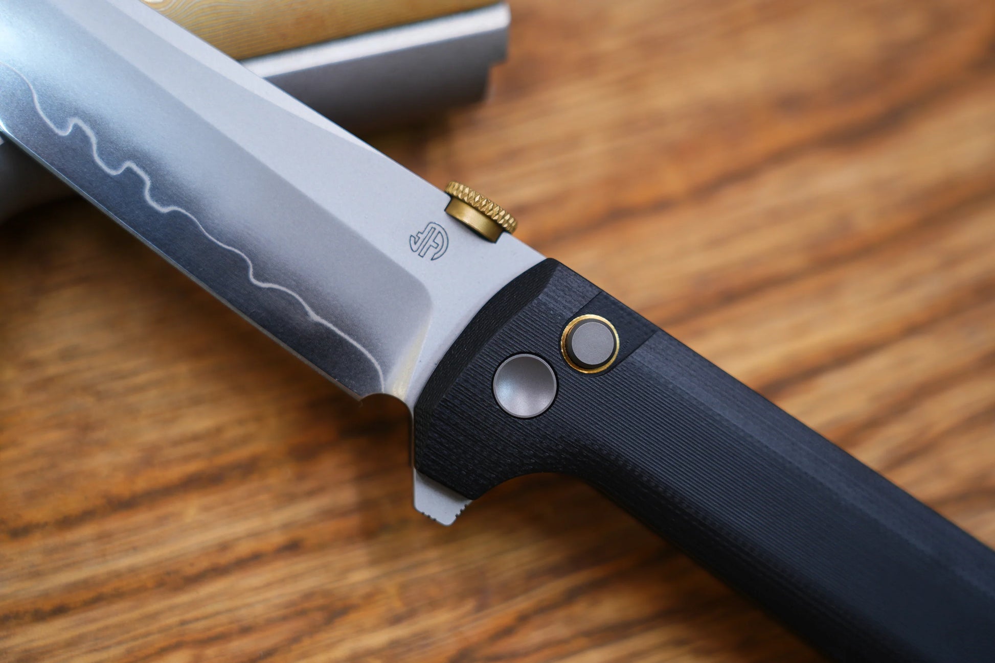 North Mountain Blade Chop 2 G10 Thumb Disk - 3.4" SLD-Magic Steel San Mai Tanto Blade, Black G10 Handle