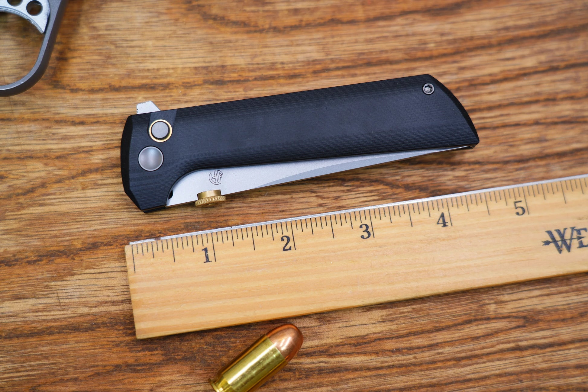 North Mountain Blade Chop 2 G10 Thumb Disk - 3.4" SLD-Magic Steel San Mai Tanto Blade, Black G10 Handle