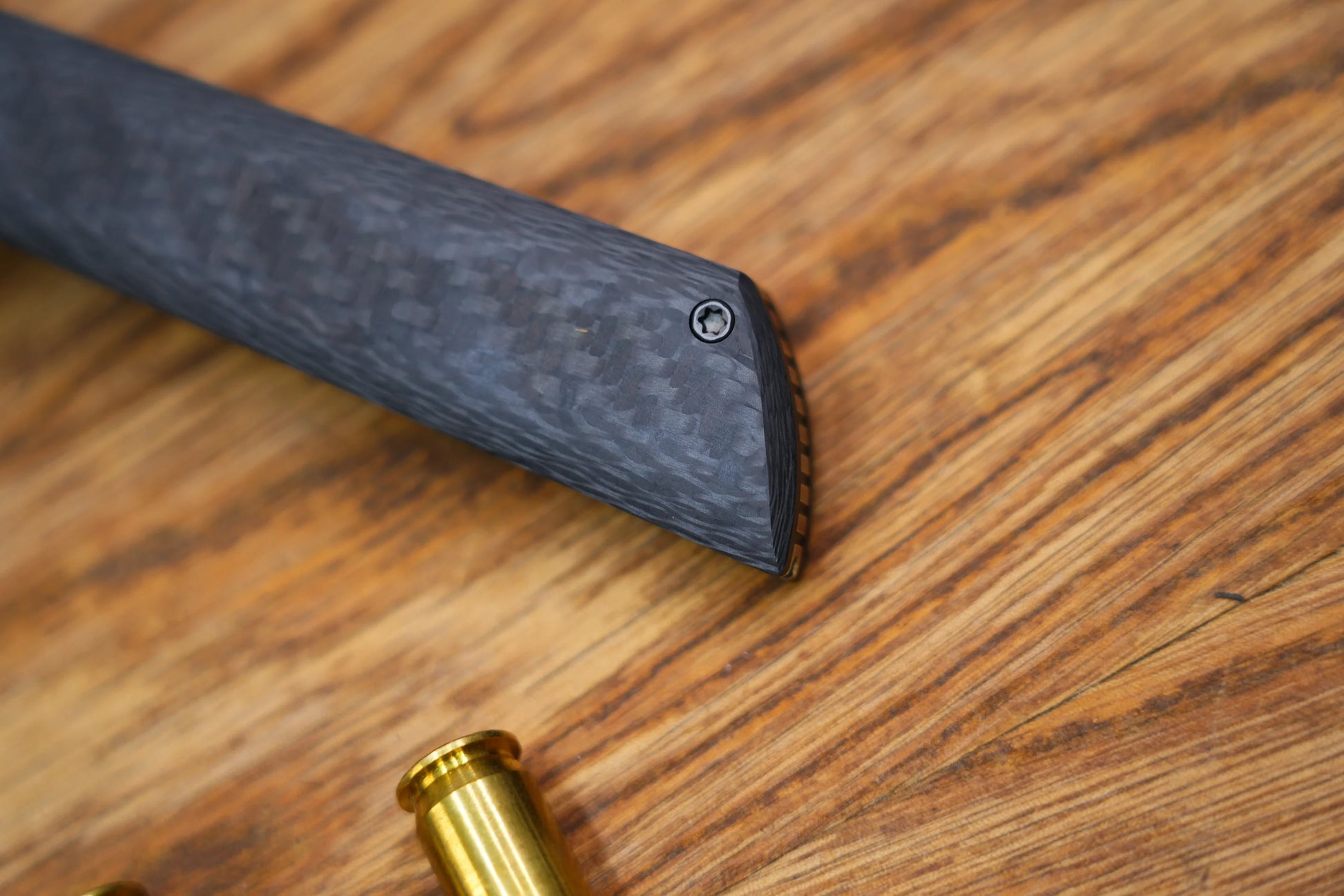 North Mountain Blade Chop 2 G10 Thumb Disk - 3.4" SLD-Magic Steel San Mai Tanto Blade, Carbon Fibre Handle