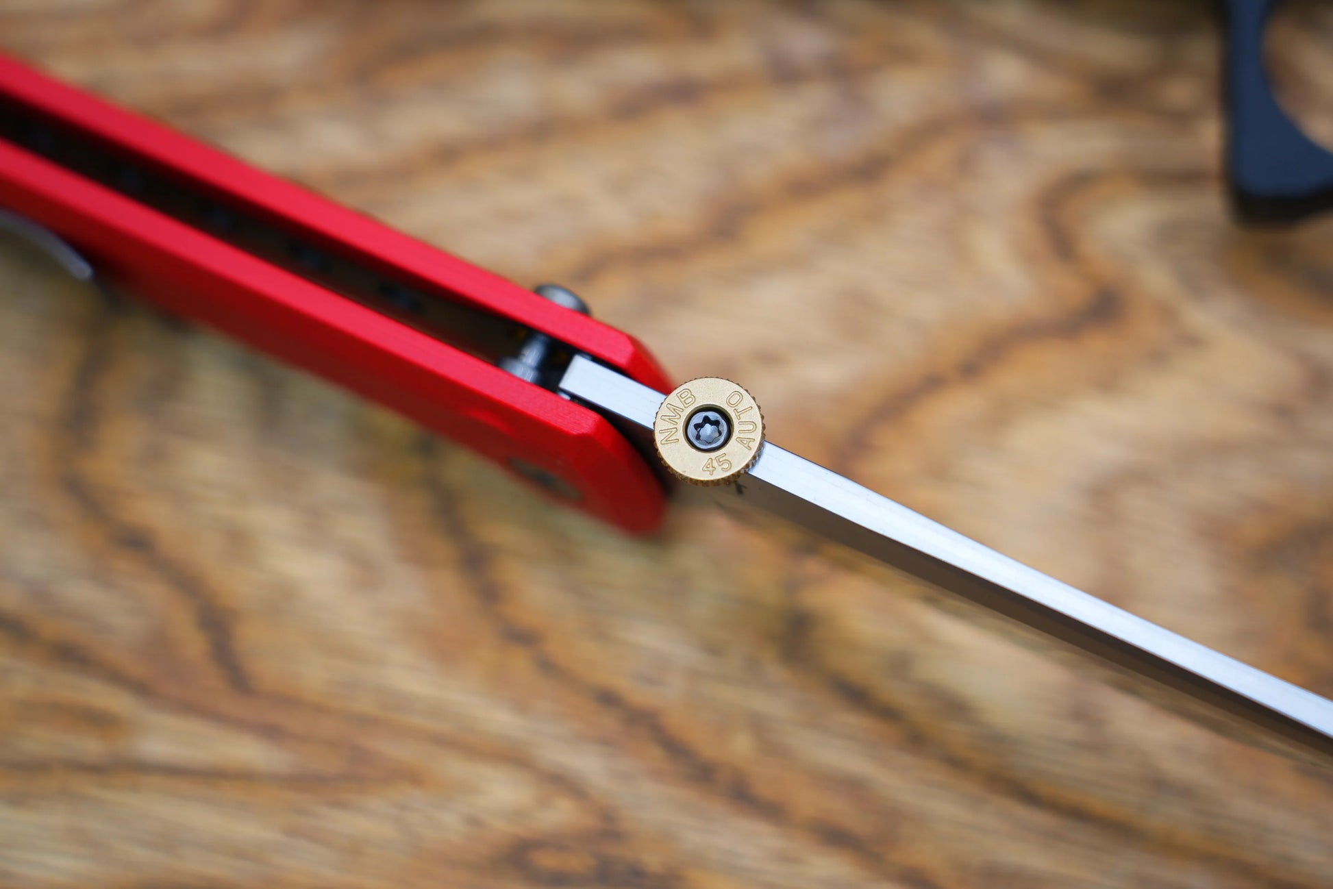 North Mountain Blade Chop 2 G10 Thumb Disk - 3.4" SLD-Magic Steel San Mai Tanto Blade, Red G10 Handle