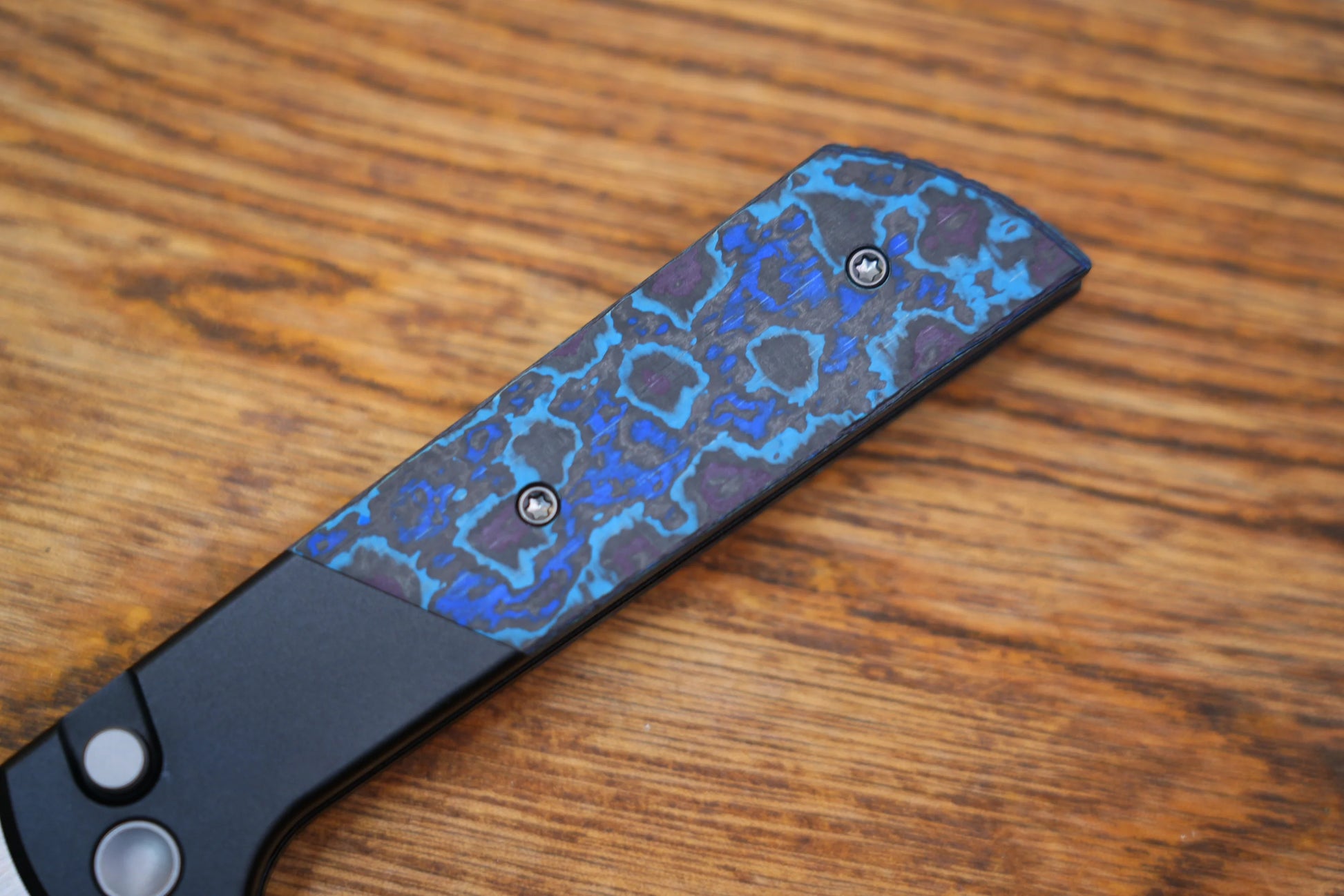 North Mountain Blade Chop Forged Copper - 3.5" SLD-Magic Steel Forged Copper Blade, Aluminium Blue Galaxy Carbon Fibre Handle