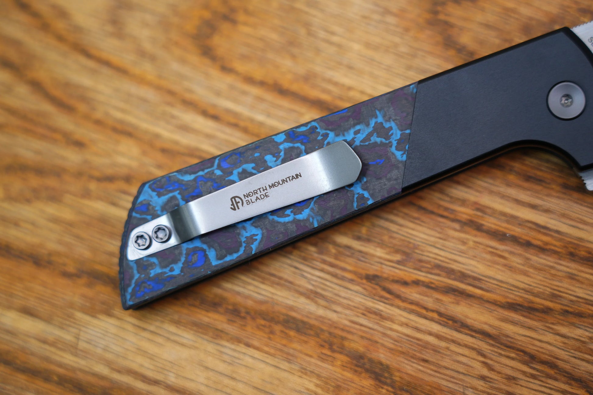 North Mountain Blade Chop Forged Copper - 3.5" SLD-Magic Steel Forged Copper Blade, Aluminium Blue Galaxy Carbon Fibre Handle
