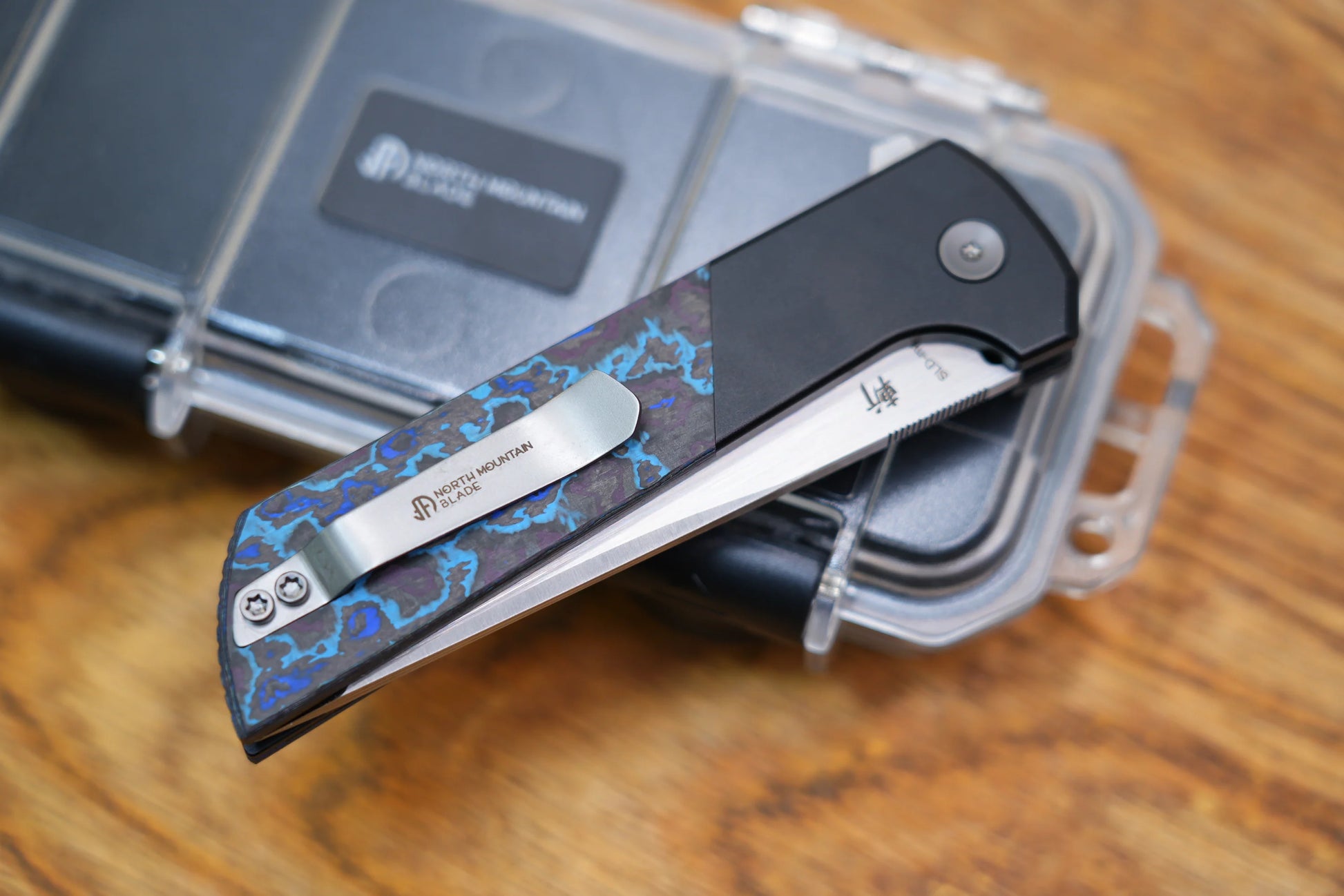North Mountain Blade Chop Forged Copper - 3.5" SLD-Magic Steel Forged Copper Blade, Aluminium Blue Galaxy Carbon Fibre Handle