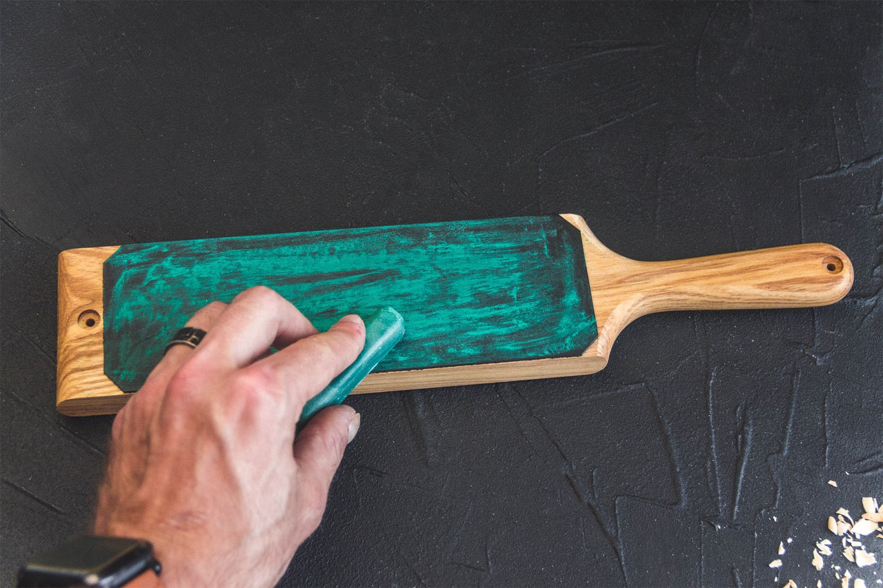 BeaverCraft LS1P1 - Dual-Sided Leather Paddle Strop & Polishing Compound