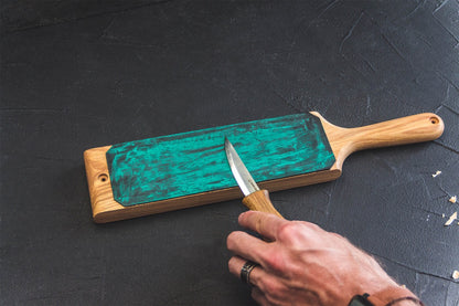 BeaverCraft LS1P1 - Dual-Sided Leather Paddle Strop & Polishing Compound