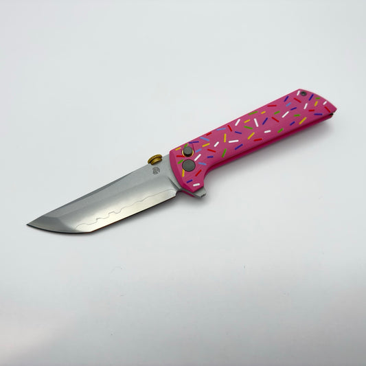 North Mountain Blade Chop 2 Donut Thumb Disk - 3.4" SLD-Magic Steel San Mai Tanto Blade, Donut G10 Handle