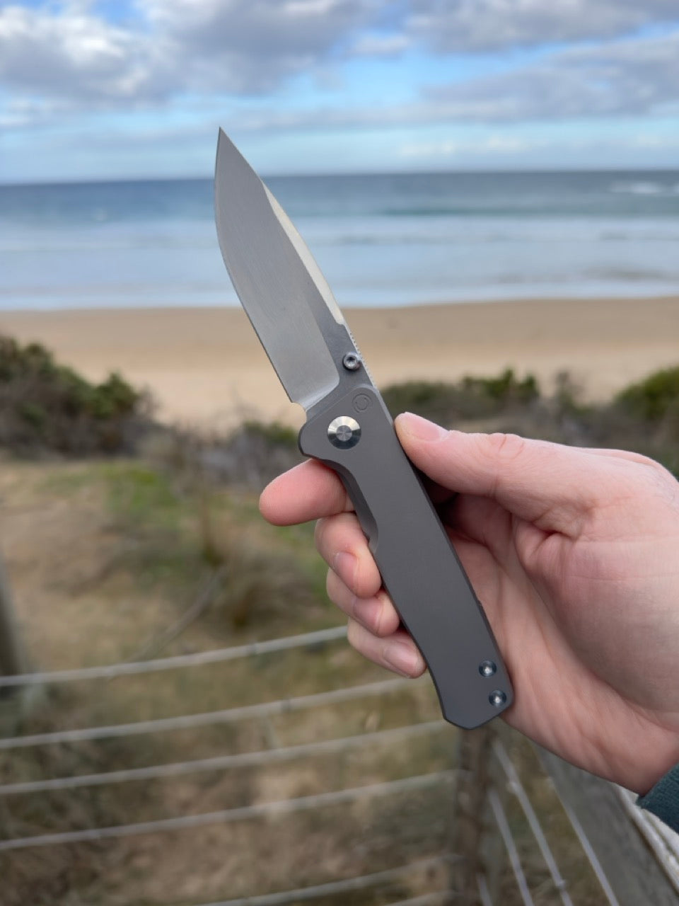 CornCraft Knives Neutron Star v2 - 3.3" CPM-S35VN Stonewashed Blade, Titanium Handle
