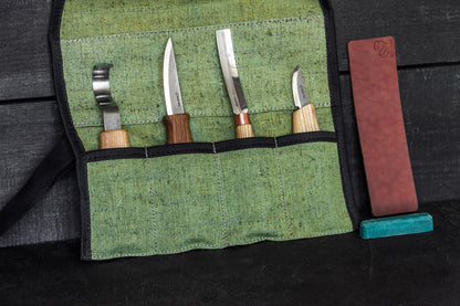 BeaverCraft S43 - Spoon and Kuksa Carving Professional Set with Knives and Strop