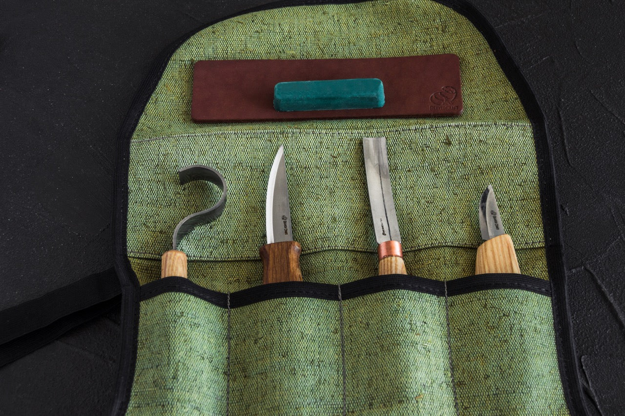BeaverCraft S43 - Spoon and Kuksa Carving Professional Set with Knives and Strop